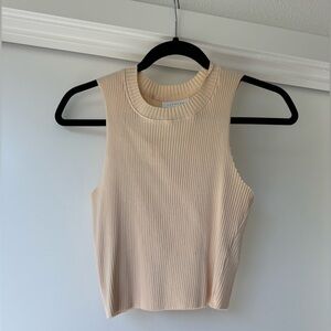 Topshop Ribbed Beige Tank Top